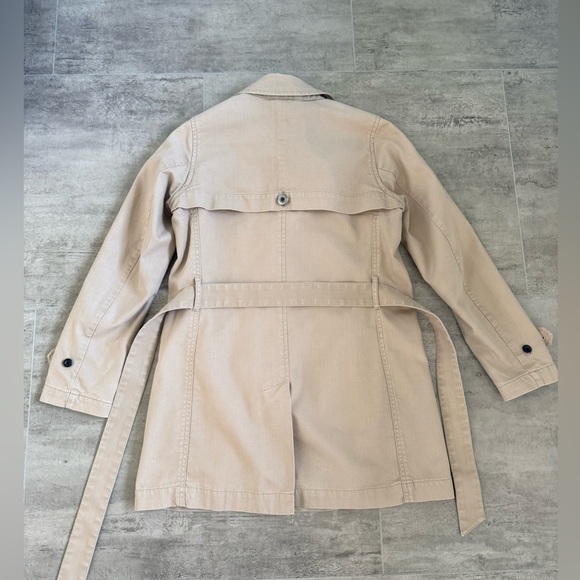 G-Star RAW Women's Beige Trench Coat XS 100% Cotton Belted Double Breasted - Picture 10 of 17
